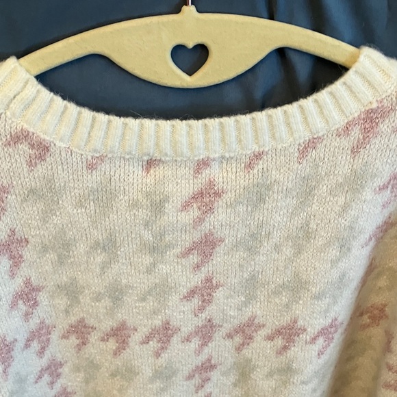 525 America: NWT Chalk Conbo Houndstooth Sweater- Pink Sparkle- XL - Picture 10 of 12